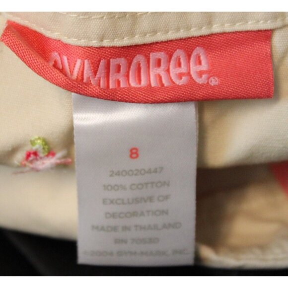 NWT 2005 Gymboree Tropical Paradise Khaki Wrap Around Skirt Fringe Flower size 8 - Picture 9 of 9